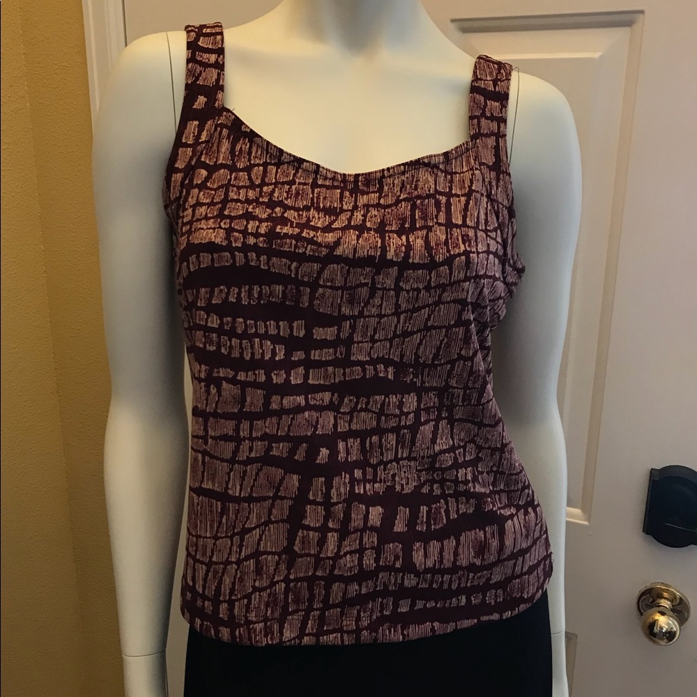 Burgundy and Brown Tank by Valerie Stevens